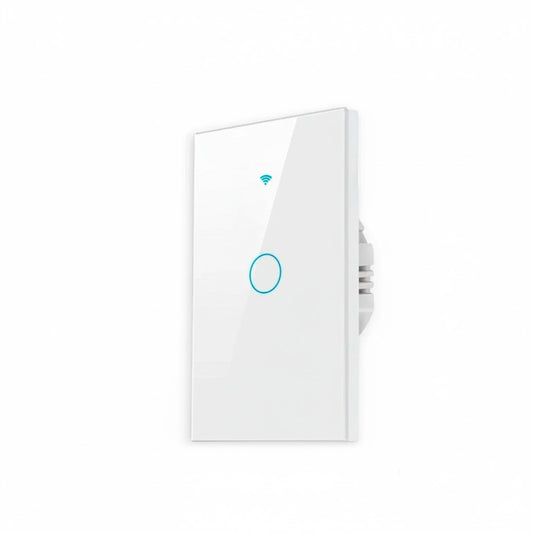 Interruptor Wi-Fi inteligente 1 botão branco com símbolo de conexão