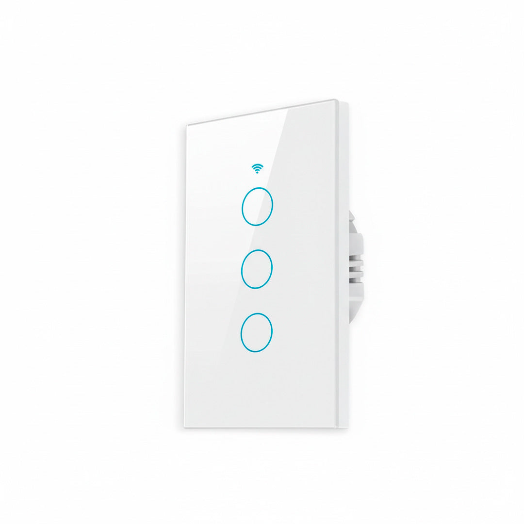Interruptor Wi-Fi inteligente 3 botões branco com controle por voz